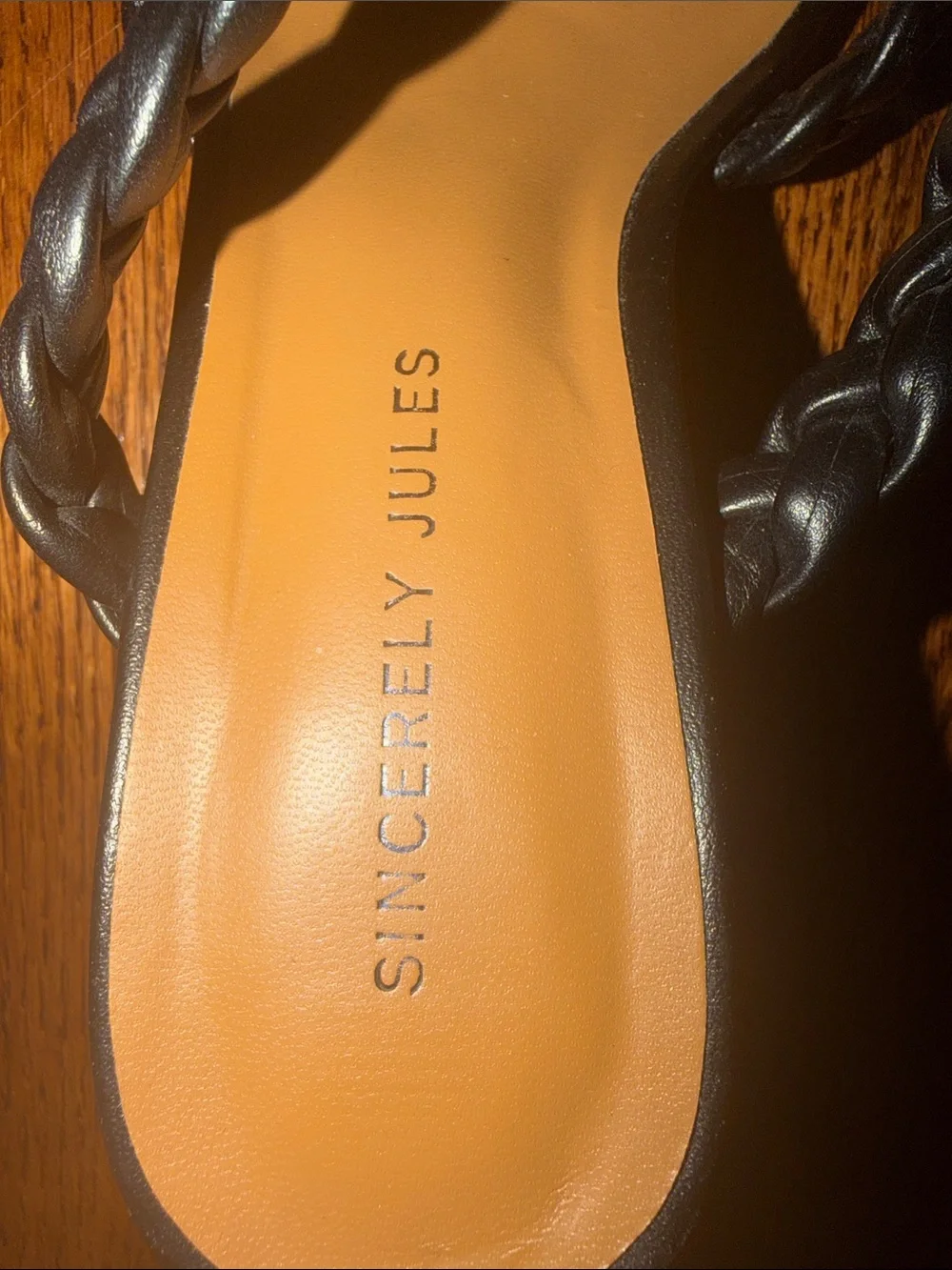 Sincerely Jules Black Braided Strappy Slide Sandals